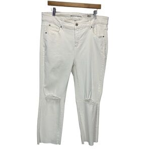 INC Denim High Rise Straight Leg Jeans - White - size 14W